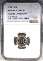 Blue Chip Quality Unique Proof Error 1872 3 Cents Nickel NGC PF 66 Coin ... - $4,950.00