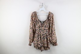Vtg Y2K Womens S Babydoll Fairy Sheer Ruffled Flower Tie Romper Mini Dre... - $49.45