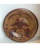 Vintage Mexican Tonala Pottery  Hand Painted Platter With 2 Headed Bird 13” - $1,910.21 MXN