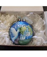 Reed &amp; Barton Glass Christmas Peace Dove Ball Ornament Hand Made Christmas  - €47,58 EUR