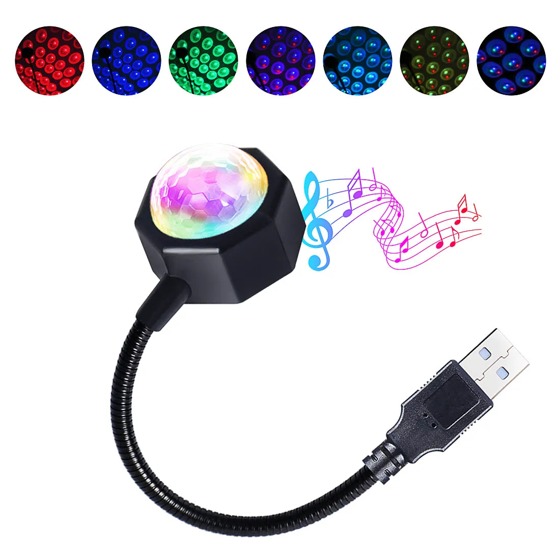 USB Car Ambient Light Roof  Projector Interior Atmosphere Lamp Spherical 4 Color - £112.94 GBP
