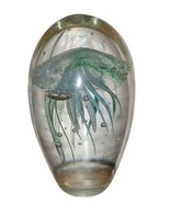 Vintage MCM Green Jelly Fish Aquarium Blown Art Glass Paperweight 4.5”T ... - $359.02 MXN