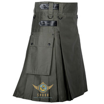 Scottish utility kilt - olive Green Cotton utility kilt - working Utility kilt - £49.98 GBP