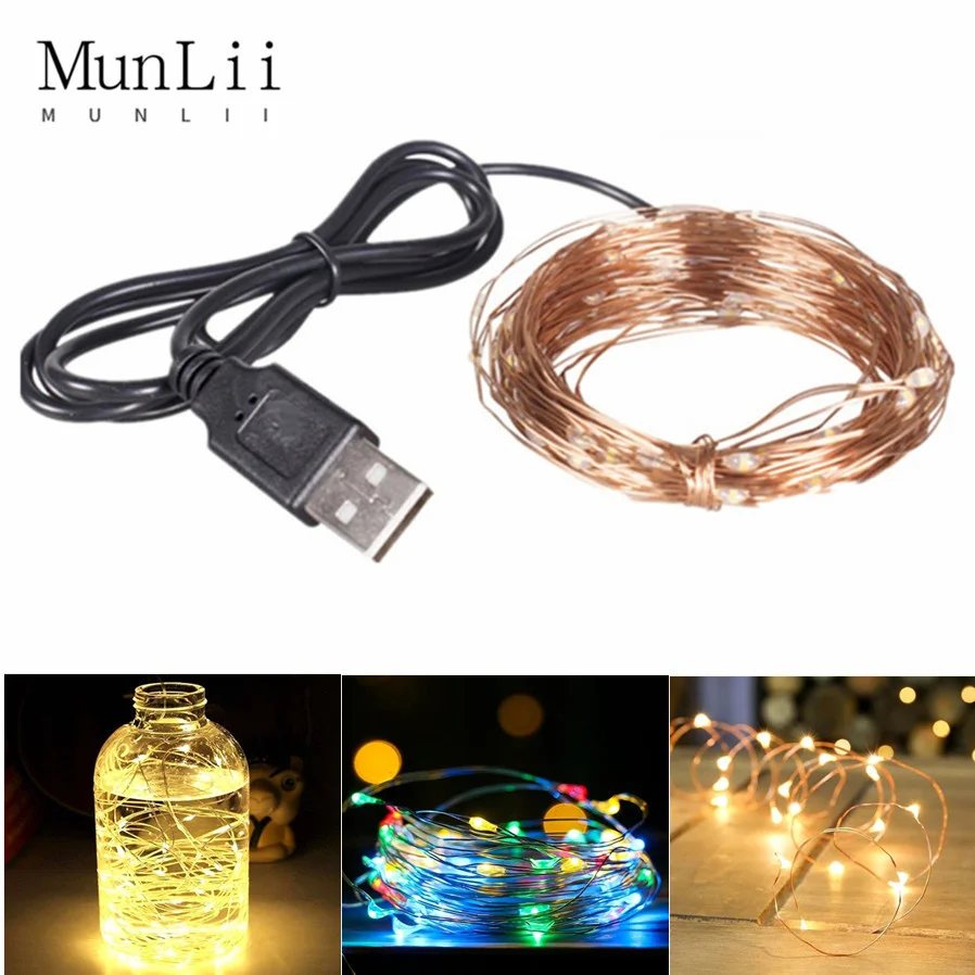 USB 5V LED 5M 10M String Lights Fairy Copper wire Waterproof For Gar Home Christ - £124.92 GBP