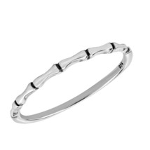Cool Skinny Bone or Bamboo Link Band Sterling Silver Ring-7 - £7.50 GBP
