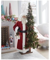 Life Size 57” Santa Claus next to 72” Lighted Candied Christmas Tree - £4,742.23 GBP