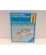 1981 - 89 Dodge Aries Plymouth Reliant Repair Manual K Car 82 83 84 85 8... - £14.32 GBP