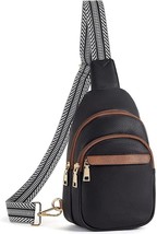 Crossbody Fanny Packs Small Travel Sling Bag Fashion Leather Shoulder Bag ,Black - £15.49 GBP