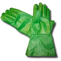 Leather Gauntlet Gloves Green X-Small - $29.70