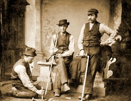 1890 Three Plumbers W/ Pipes And Tools Vintage Photograph 8.5 X 11 Reprint - £9.10 GBP