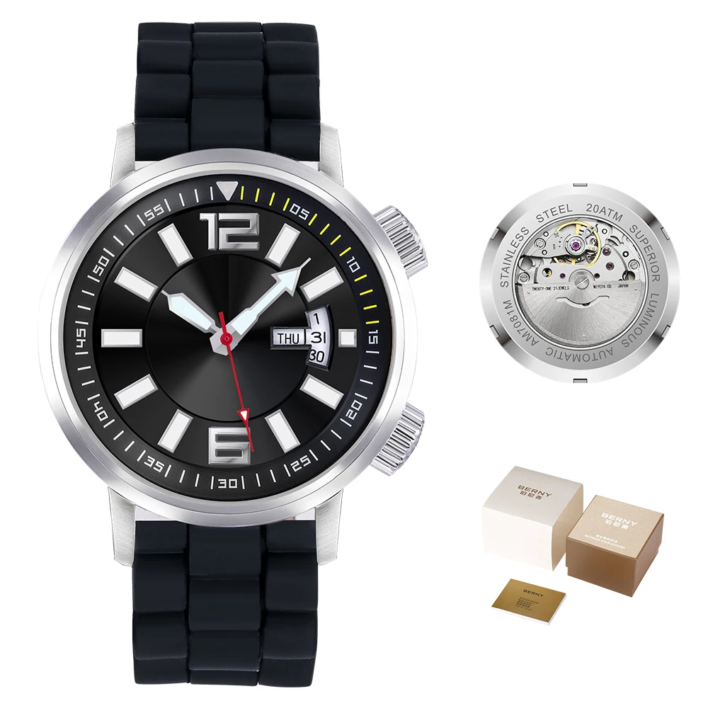 Name Customized Automatic Watch Men Mechanical Wristwatch Diving Super  Personal - £265.86 GBP