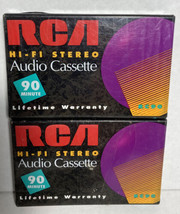 Vintage RCA Audio Cassette Tape 90 Minute 2 Tapes Sealed T5 - £8.02 GBP