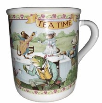 Hallmark Mug &quot;Tea Time&quot; Animal Tea Party Bunny Frog Mouse Pig Goat vintage - $13.56 CAD