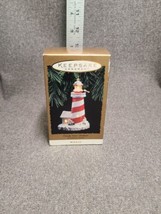 Hallmark Keepsake Candy Cane Lookout Lighthouse Ornament Blinking Light 1994  - £7.43 GBP