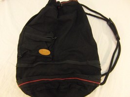 Omega Sports Black Red Cotton Canvas One Strap Gym School Backpack - £12.40 GBP
