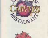  Carver&#39;s Applehouse Restaurant Menu Crosby Highway Crosby Tennessee Gat... - $17.82