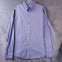 Tommy Hilfiger Shirt Men&#39;s XL Long Sleeve Blue Plaid Button Comfort Slim Fit - £10.04 GBP