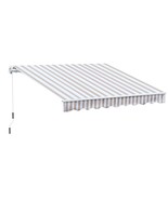 Outsunny 10x8 Ret retractable Patio Awning w/Manual Crank, UV/Water-Resi... - $250.99