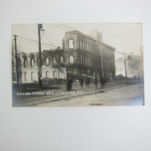 Real Photo Postcard RPPC 1913 Dayton Ohio Flood Fire Third &amp; St. Claire Antique - £16.06 GBP