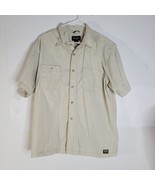 Mens Eddie Bauer Short sleeve Khaki 100% Cotton Button Front Shirt Size XL - £17.05 GBP