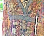 Women&#39;s Tint Purple Nylon Summer Blouse XL Floral Bust 44 Length 24 Line... - $6.88