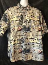 north river outfitters Men’s Shorts Sleeve Fishing Hawaiian vacation shirt XL - £14.15 GBP