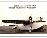 WW2 RPPC US Blu Navy Grumman JRF-1 Anfibio Veicoli Aeroplano Cartolina R14 - £4.06 GBP