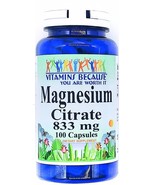 833mg Magnesium Citrate 100 Capsules High Potency Extra Strength - £11.11 GBP