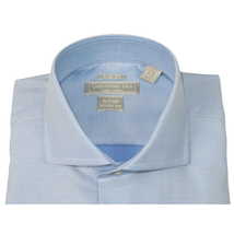 Men's Dress Shirt Christopher Lena 100% Cotton Wrinkle Free C507RSSR Blue Slim image 3