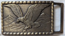 Eagle Landing Mountain Peaks Background Belt Buckle - $10.95