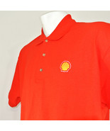 SHELL Gas Station Oil Employee Uniform Polo Shirt Red Size L Large NEW - $25.49