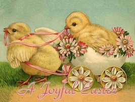 Fluffy Yellow Chicks, A Joyful Easter Greeting Metal Sign - £23.94 GBP