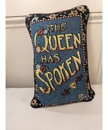 Vintage Mary Engelbreit Pillow The Queen has Spoken Accent Throw blue fl... - $503.71 MXN