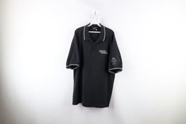 Vintage Harley Davidson Mens 2XL XXL Faded Spell Out Collared Polo Shirt Black - £31.54 GBP