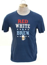 Life is Good Red White &amp; Brew Short Sleeve Crew Neck T-Shirt Tee Shirt Men&#39;s NWT - £32.06 GBP