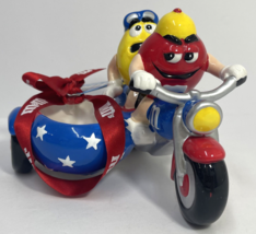 M&amp;M&#39;s Ceramic Candy Dish Motorcycle and Sidecar Red White &amp; Blue Easy Rider - £15.41 GBP