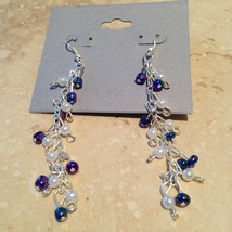 beautiful cascading beaded dangling pierced earrings - $19.99
