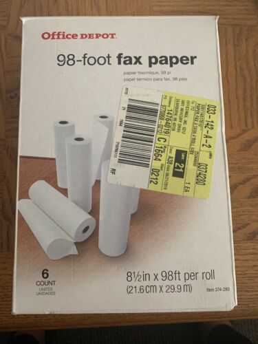 Primary image for Office Depot 98 Foot Fax Paper Box Of 6