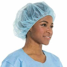 21&quot; Disposable Bouffant Caps Non Woven Hairnets Head Cover Scrub Blue 1000 Case - £46.35 GBP