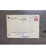 Antiguo sello de postal de Suiza a Palestina 1940 - $13.86 CAD