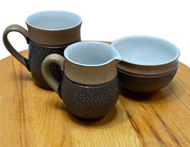 Denby Cotswold Lot 3 Mug Creamer Sugar Pottery Brown Tan - £50.58 GBP