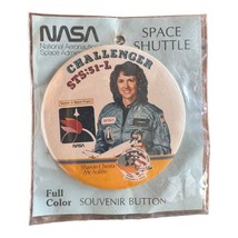 NASA Space Shuttle Challenger Souvenir Button STS:51-L Christa McAuliffe... - £6.31 GBP