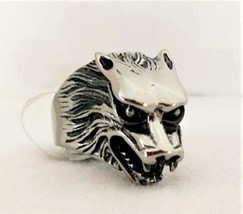 Blackjack WOLF Head Ring Mens Stainless Steel Size 10.75 NEW - £19.53 GBP