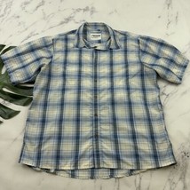 Mountain Khakis Mens Button Up Shirt Size XL Blue Plaid Relaxed Fit Vent... - $28.70