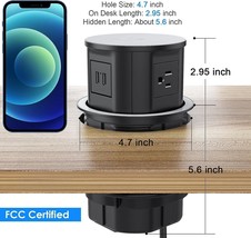 ANNQUAN Automatic Pop Up Countertop Outlet with 15W Wireless Charger, 4.7&#39;&#39; - £70.17 GBP