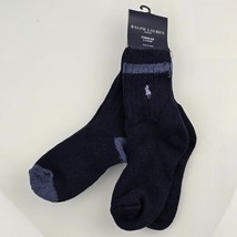 Ralph Lauren Toddler Socks 2-4 Years Navy Blue Pony Logo Cotton Blend 2 ... - $12.87