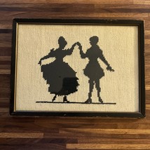 Vintage Needlepoint Sampler Cross Stitch Dancing Couple 8” X 11” - £31.24 GBP