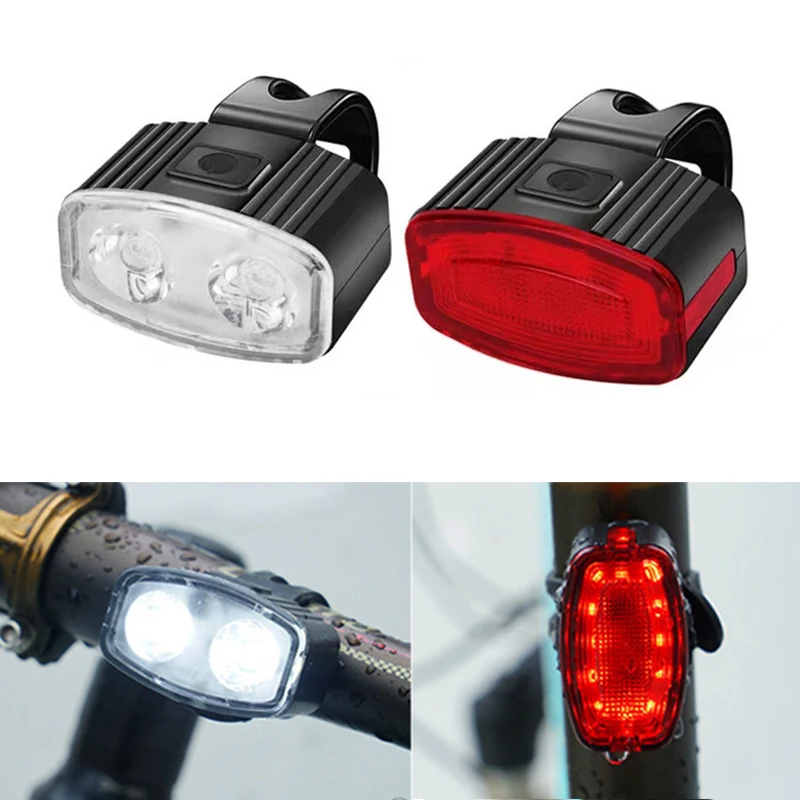 Bicycle Light MTB Bike Front Rear Lights LED Recharged Front Tail Lamps - £11.63 GBP+