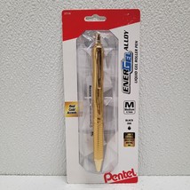 Pentel EnerGel Alloy Retractable Gel Roller Pen Gold Barrel Black Ink - $276.33 MXN