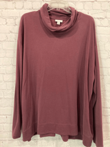 J Jill Womens Plus Size 3X Modal Cowl Neck Pullover Top Mauve Long Sleeve Ribbed - £19.46 GBP
